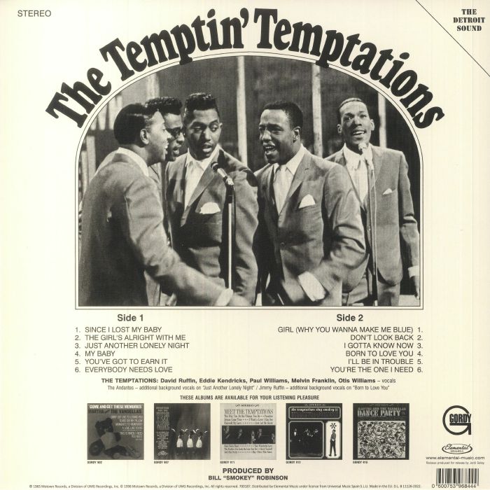 The TEMPTATIONS - The Temptin Temptations (reissue) Vinyl At Juno Records.