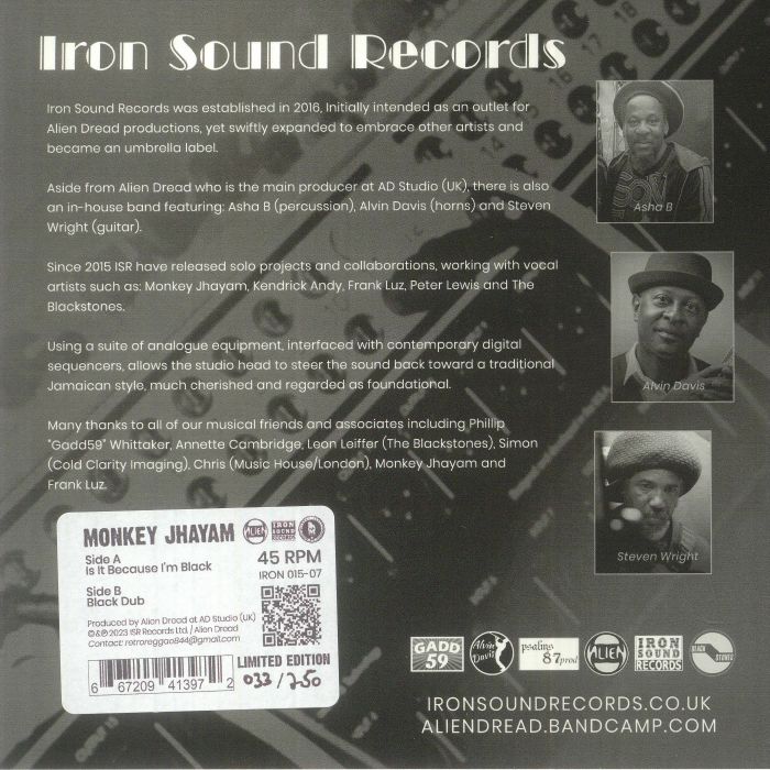 MONKEY JHAYAM/ALIEN DREAD - Is It Because I'm Black