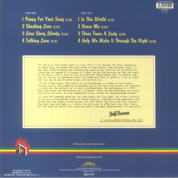 JUNIOR SOUL - Sing For The People (reissue)