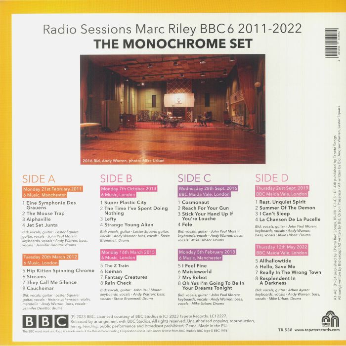 MONOCHROME SET, The - Radio Sessions: Marc Riley BBC6 Music 2011-2022