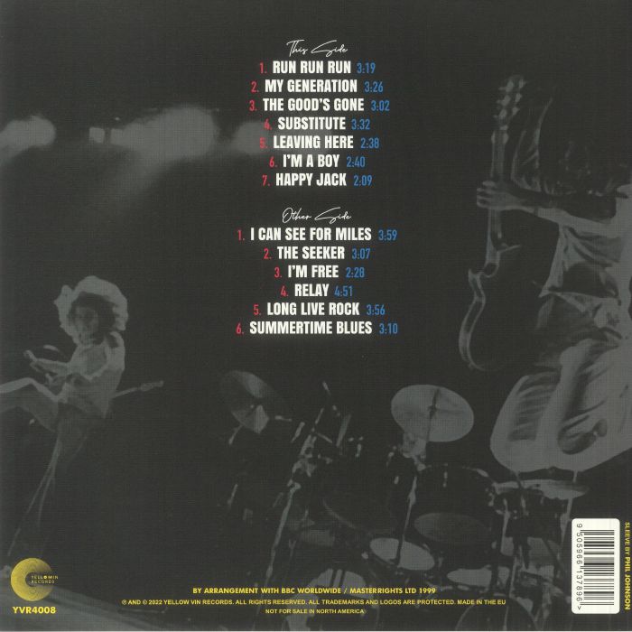 WHO, The - Back And Forth: Collected BBC Live Radio Broadcasts BBC Studios London 1966-1973 (Special Edition)