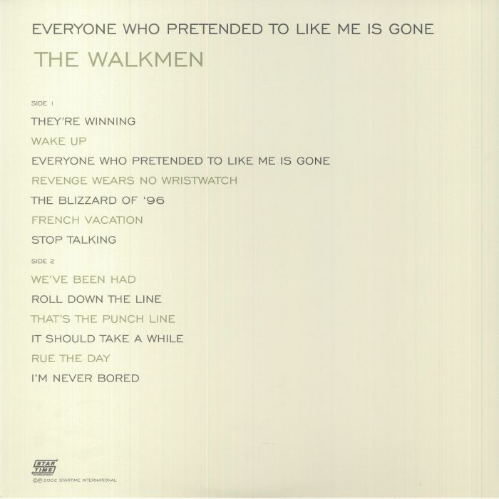 WALKMEN, The - Everyone Who Pretended To Like Me Is Gone