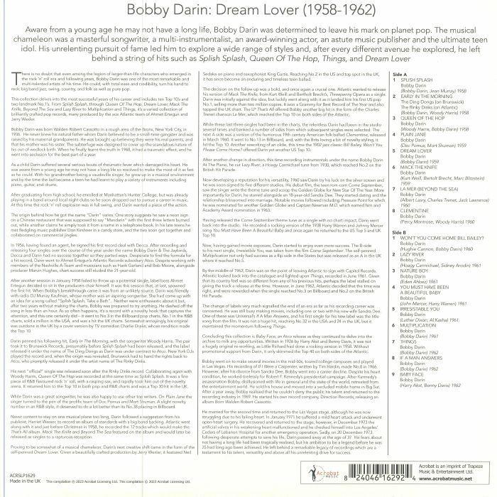 DARIN, Bobby - Dream Lover: The Hits & More 1958-62