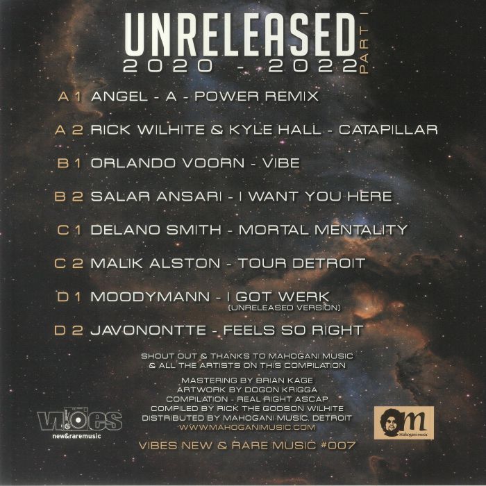 VARIOUS - Unreleased 2020-2022 Part 1: Compiled By Rick Wilhite Vibes New & Rare Music 007