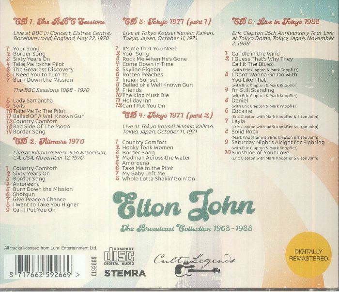 Elton JOHN - The Broadcast Collection 1968-1988 CD at Juno Records.