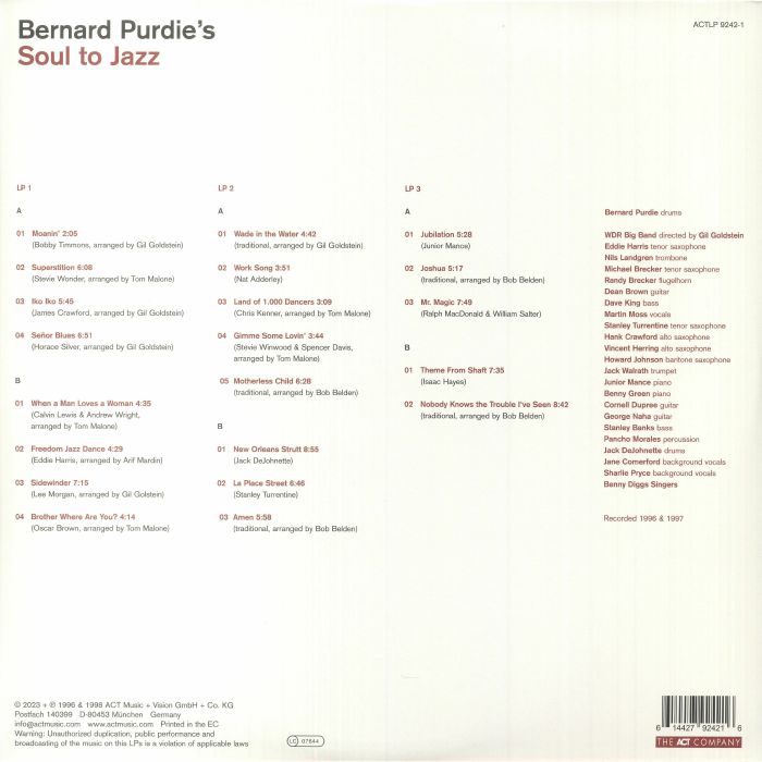 PURDIE, Bernard - Bernard Purdie's Soul To Jazz (reissue)