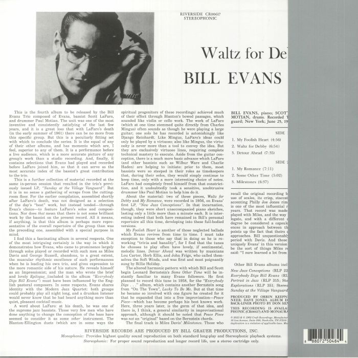 BILL EVANS TRIO - Waltz For Debby Vinyl At Juno Records.