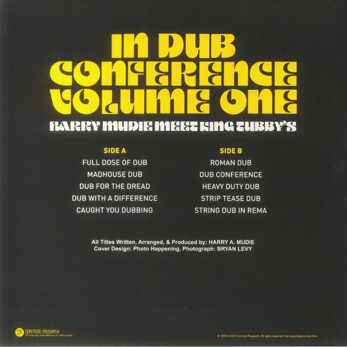 MUDIE, Harry/KING TUBBY - In Dub Conference Volume One (reissue)