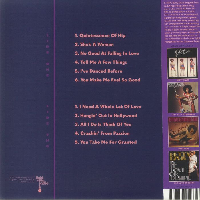 DAVIS, Betty - Crashin' From Passion (remastered)