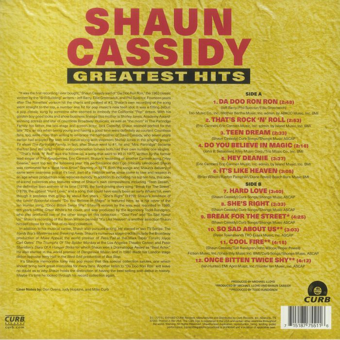 CASSIDY, Shaun - Greatest Hits