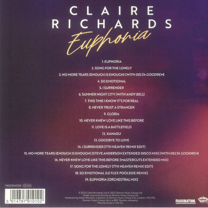 RICHARDS, Claire - Euphoria (Deluxe Edition)