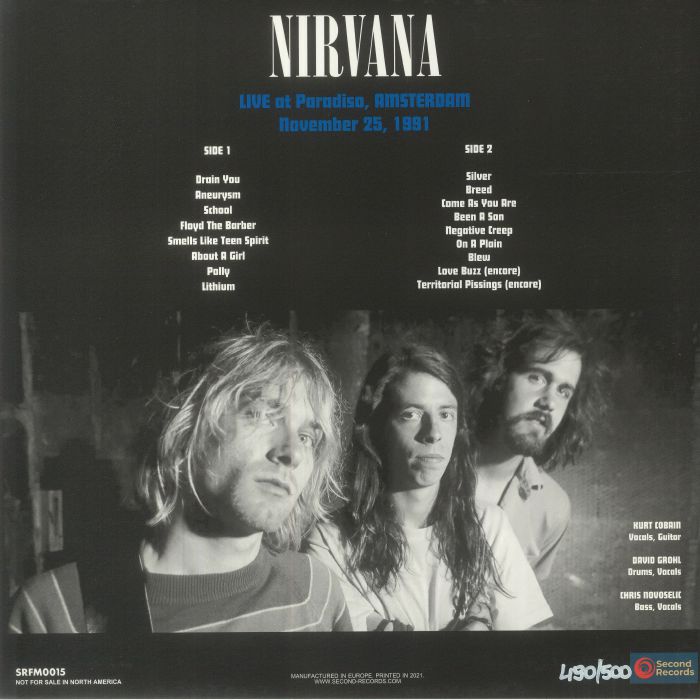 NIRVANA - Live At Paradiso Amsterdam November 25 1991 Vinyl at Juno ...