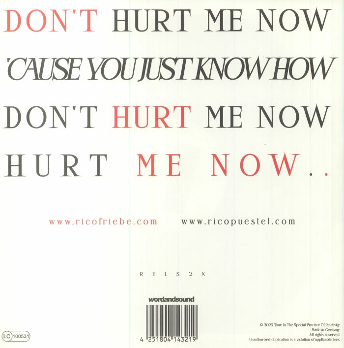 FRIEBE, Rico - Don't Hurt Me Now (Rico Puestel's Don't Dub Me Now remix)