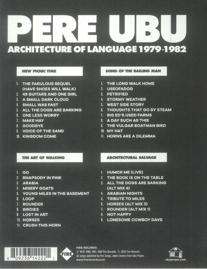 PERE UBU - Architecture Of Language: 1979-1982