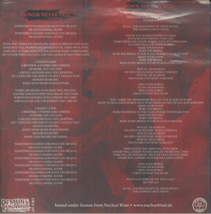 HATEBREED - Honor Never Dies/Own Your World