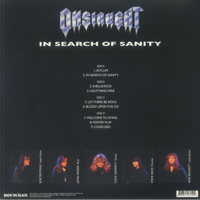 ONSLAUGHT - In Search Of Sanity Vinyl at Juno Records.