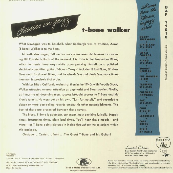 WALKER, T Bone - Classics In Jazz (reissue)