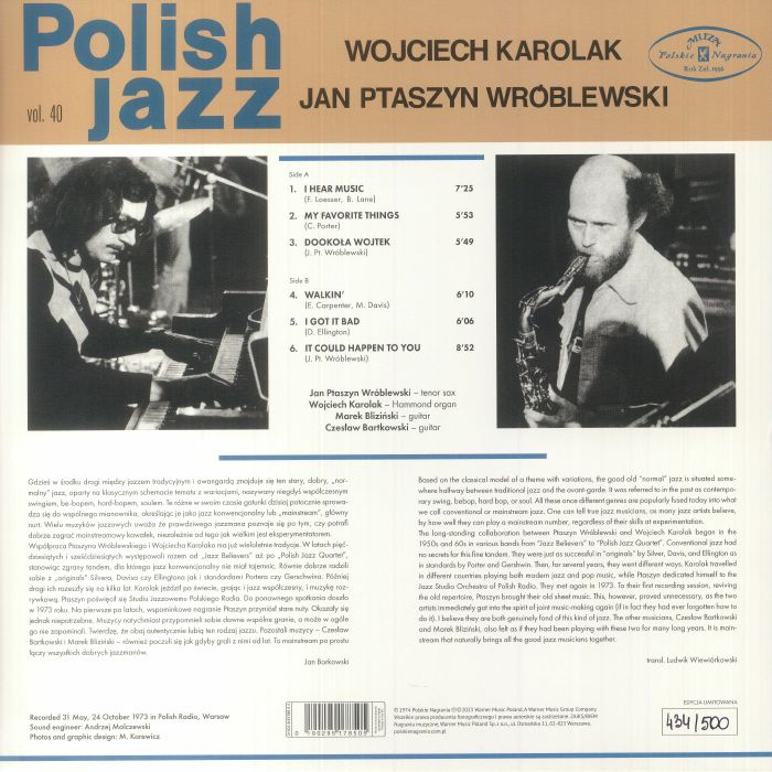 WROBLEWSKI, Jan Ptaszyn/WOJCIECH KAROLAK - Mainstream (reissue)