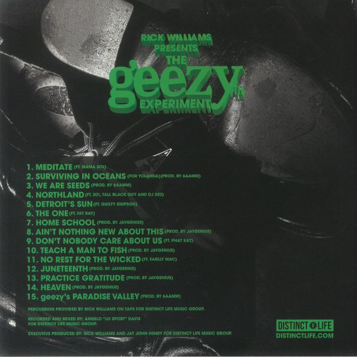 WILLIAMS, Rick - The Geezyth Experiment (feat Mama Sol, Zo!, Tall Black Guy, DJ Dez, Guilty Simpson, Fat Ray, Phat Kat, Earlly Mac)