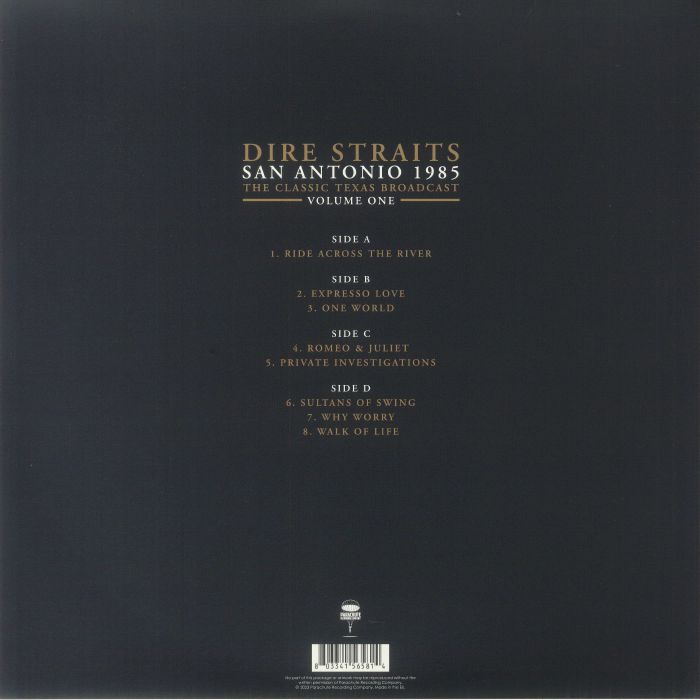 DIRE STRAITS - San Antonio 1985: The Classic Texas Broadcast Vol 1