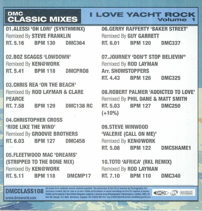 dmc classic mixes i love yacht rock vol. 2