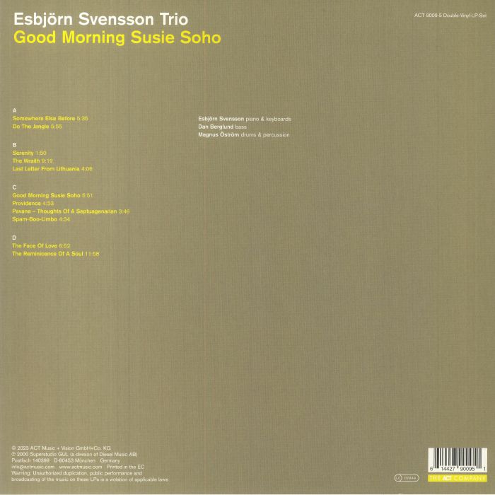 ESBJORN SVENSSON TRIO - Good Morning Susie Soho (reissue)