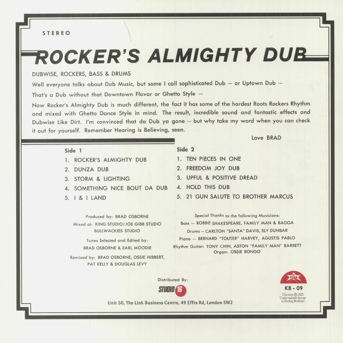OSBOURNE, Brad/DOUGLAS LEVY/OSSIE HIBBERT/PAT KELLY - Rockers Almighty Dub