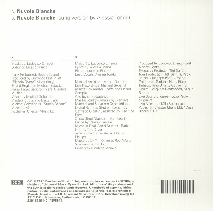 EINAUDI, Ludovico - Nuvole Bianche