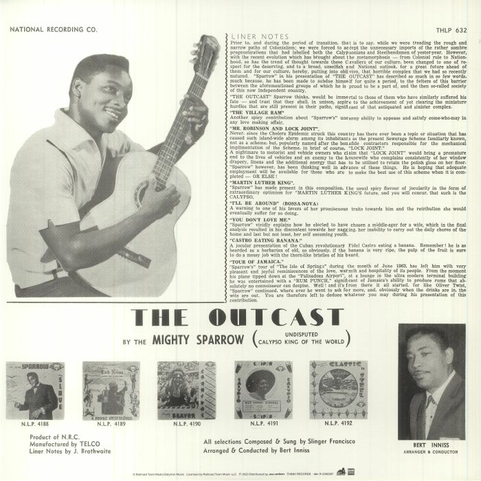 MIGHTY SPARROW - Sparrow Sings The Outcast (reissue)