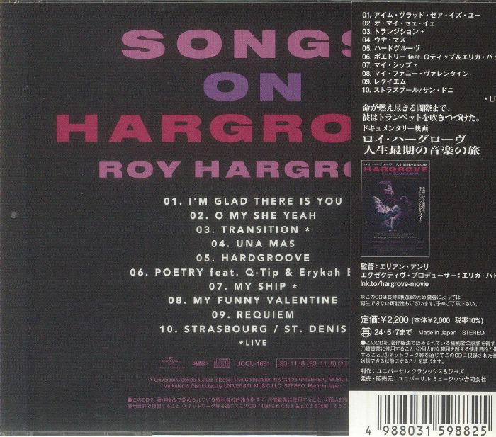 HARGROVE, Roy - Songs Of Hargrove (Japanese Edition)