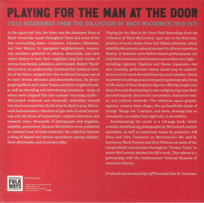 VARIOUS - Playing For The Man At The Door: Field Recordings From The Collection Of Mack McCormick 1958-1971