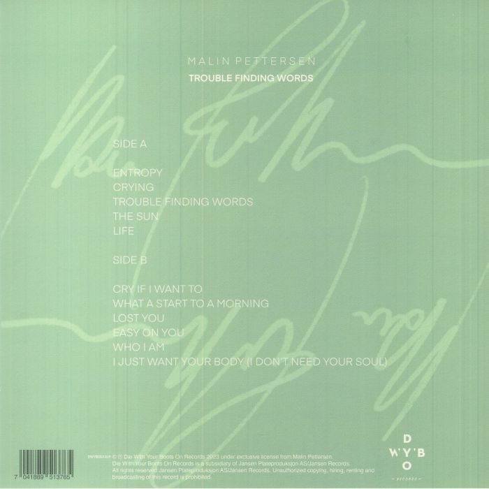 PETTERSEN, Malin - Trouble Finding Words