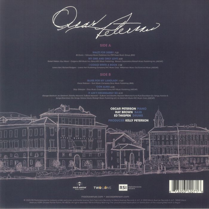 PETERSON, Oscar - Con Alma: The Oscar Peterson Trio Live In Lugano 1964