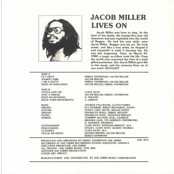 Jacob MILLER - Jacob Miller Lives On (reissue)