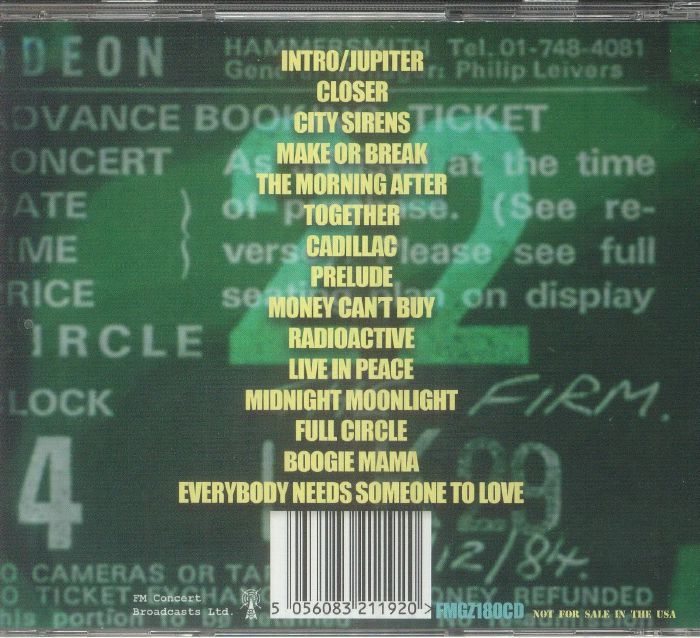 FIRM, The feat JIMMY PAGE/PAUL RODGERS - Hammersmith Broadcast 1984