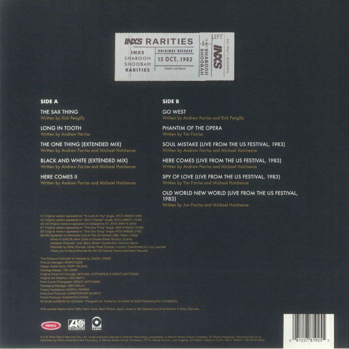 INXS - Shabooh Shoobah Rarities (reissue) (Record Store Day RSD Black Friday 2023)