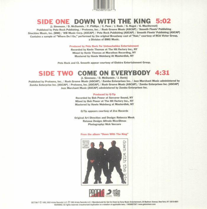 RUN DMC Down With The King Vinyl at Juno Records.