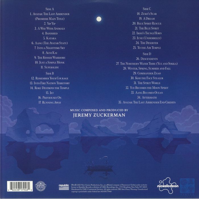 ZUCKERMAN, Jeremy - Avatar: The Last Airbender: Book 1: Water (Soundtrack)
