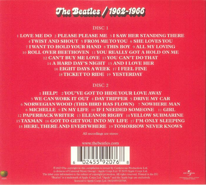 BEATLES, The - The Red Album 1962-1966 (2023 Expanded Edition)