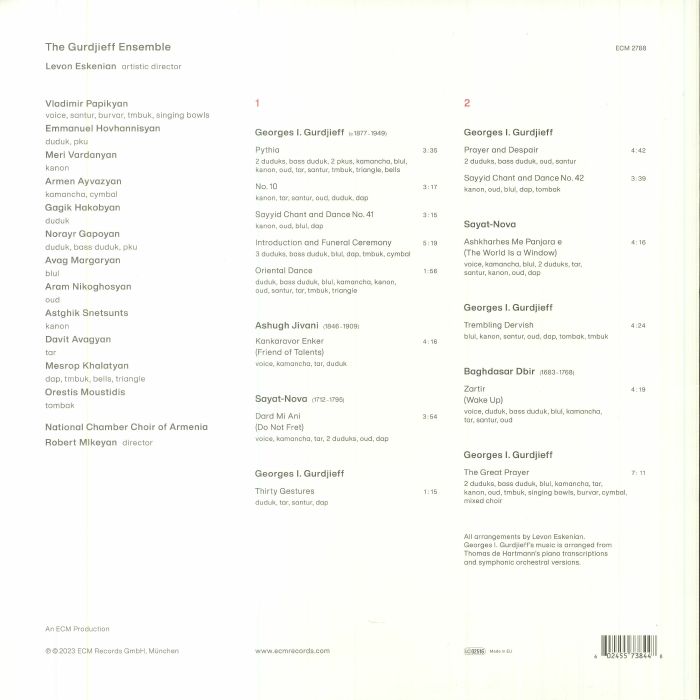 GURDJIEFF ENSEMBLE, The/LEVON ESKENIAN - Zartir