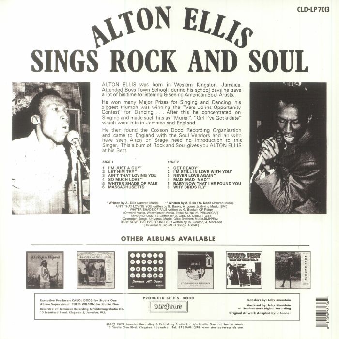 Alton ELLIS - Sings Rock & Soul Vinyl at Juno Records.