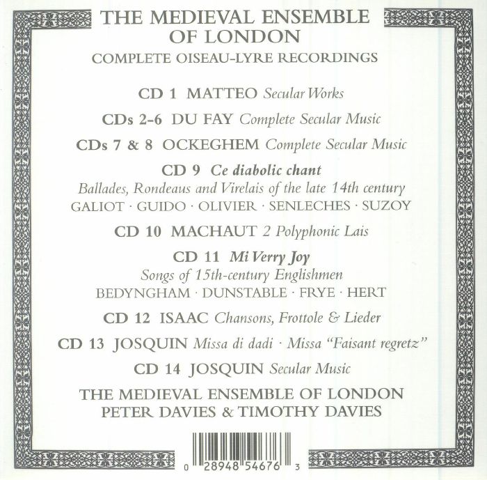 MEDIEVAL ENSEMBLE OF LONDON, The - Complete Oiseau Lyre Recordings