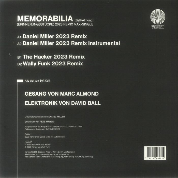 SOFT CELL - Memorabilia (German Remix Edition)