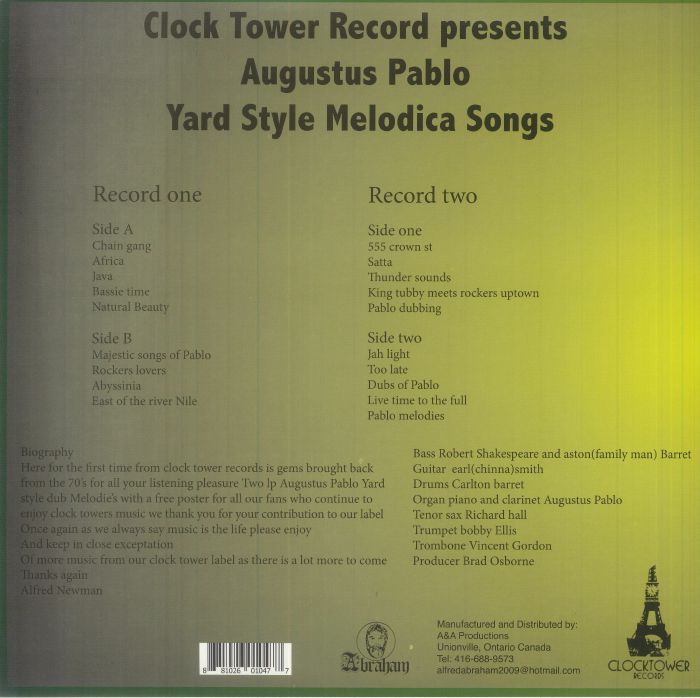 PABLO, Augustus - Yard Style Melodica Songs