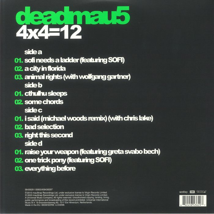 DEADMAU5 - 4x4 Equals 12 (reissue)