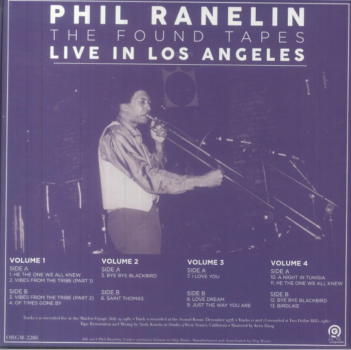 Phil RANELIN - Live In Los Angeles: 1978-1981 (The Found Tapes)