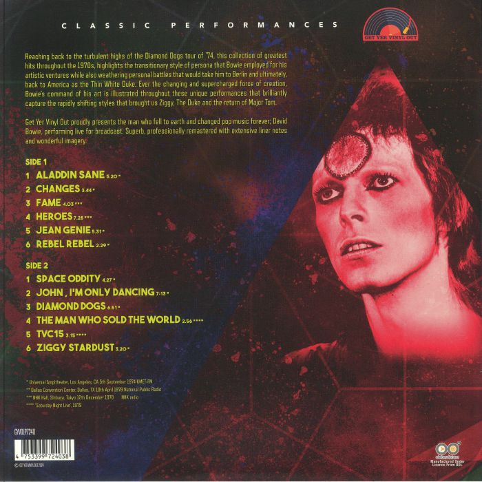 BOWIE, David - Hits Of The 70s: Live