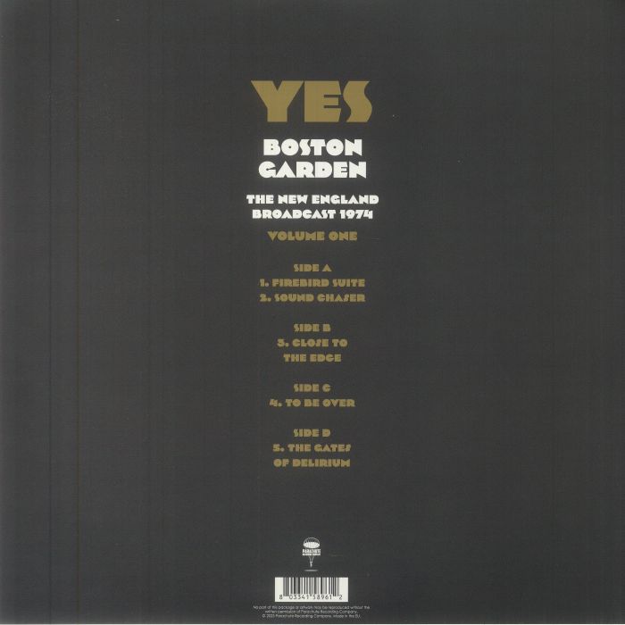 YES - Boston Garden: The New England Broadcast 1974 Vol 1