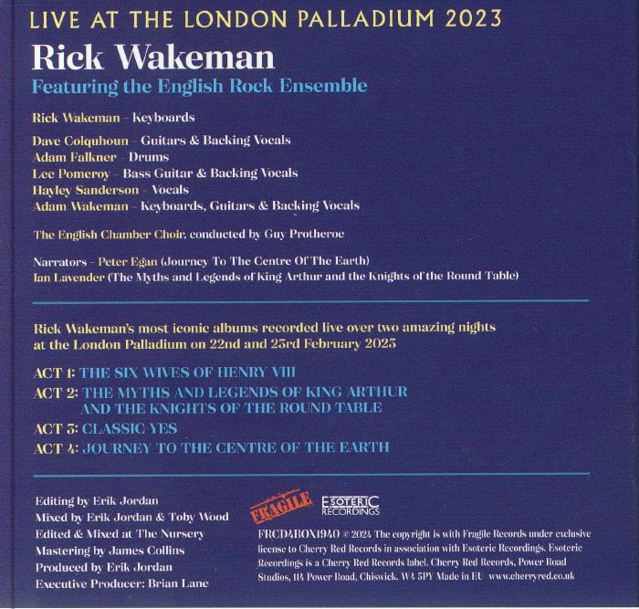 WAKEMAN, Rick - Live At The London Palladium 2023