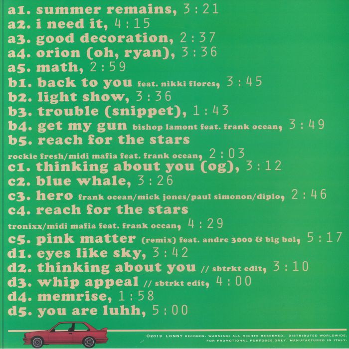 FRANK OCEAN - Unreleased Misc Vol 3